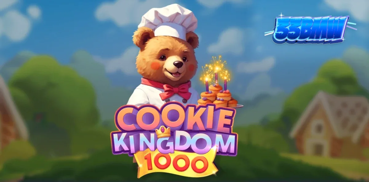 Cookie Kingdom 1000 স্লট গেমের রঙিন এবং মিষ্টি কনফেকশনারি থিমযুক্ত ইন্টারফেস